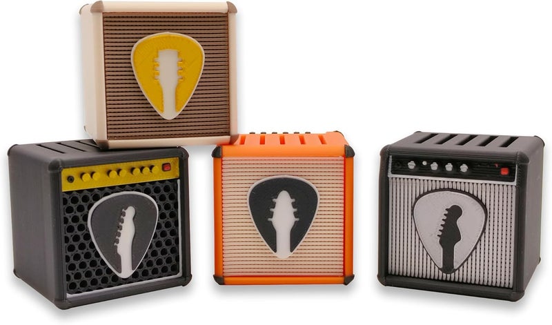 Chordwave Guitar Pick Display Holder Unique Retro Guitar Amp Model Guitar Picks Holder Pick Organizer & Display Case Gift for Music Enthusiasts and Guitar Players, 4-Color Set - Image 1